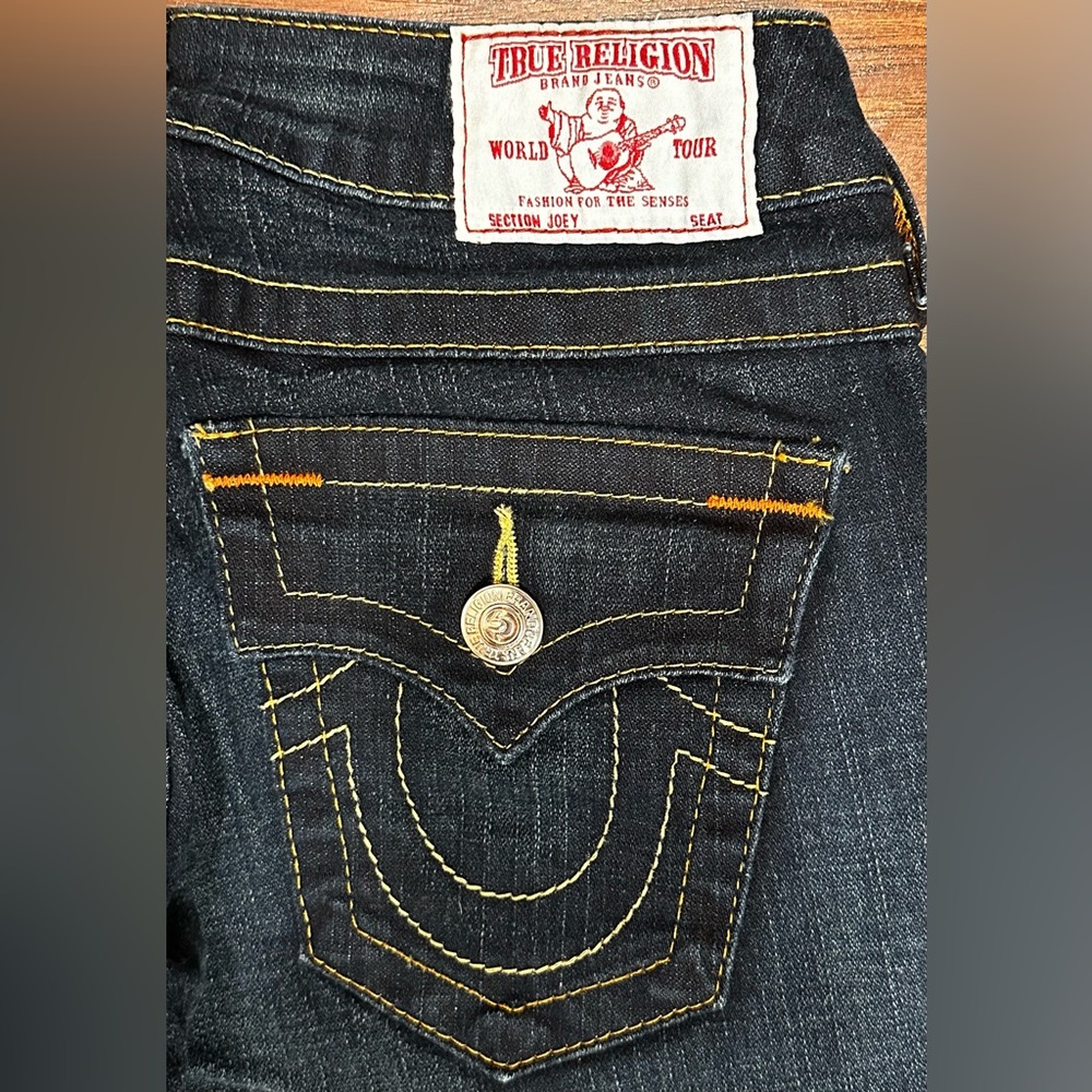 True Religion Joey Dark Indigo Flare Jeans - Picture 3 of 5